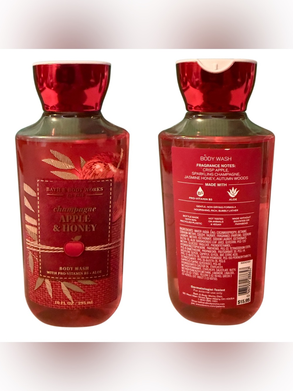 🥂🍎🐝 Bath & Body Works Champagne Apple Honey Body Wash Fall Scent NWT